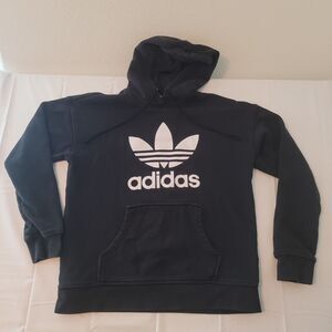 Adidas Originals Trefoil Hoodie Black White Logo Pullover Extra Small